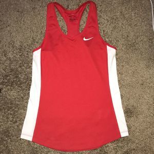 NIKE RED AND WHITE RACERBACK TANK TOP
